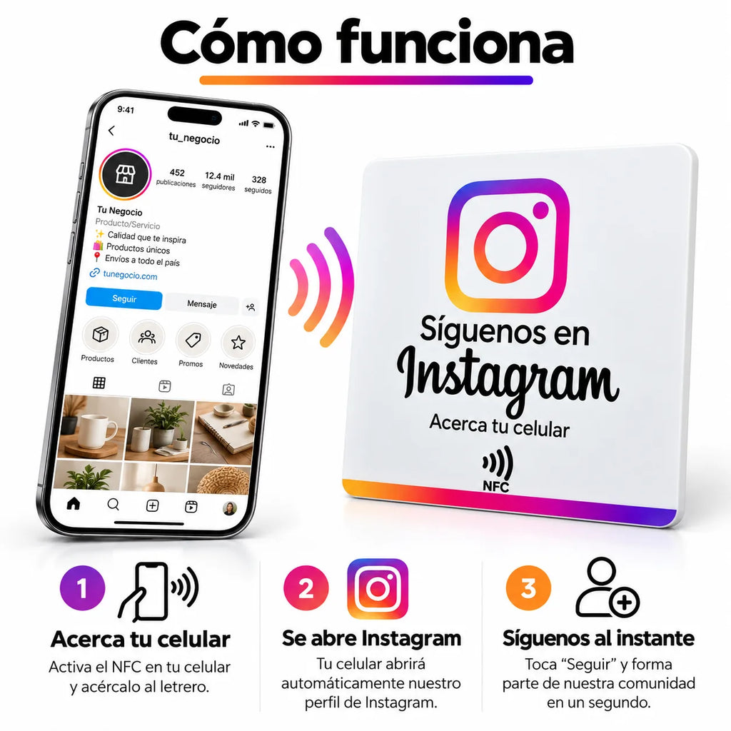 Letrero NFC para Instagram – Acceso Directo a tu Perfil · 4