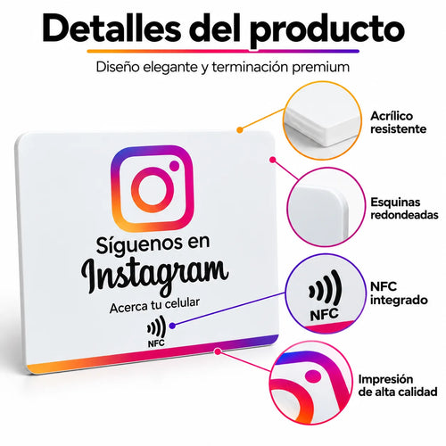 Letrero NFC para Instagram – Acceso Directo a tu Perfil · 2