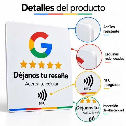 Letrero NFC para Reseñas de Google – Acceso Directo · 2